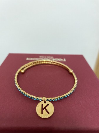 Rebecca Paraiba Gold K Bangle with Blue CZ